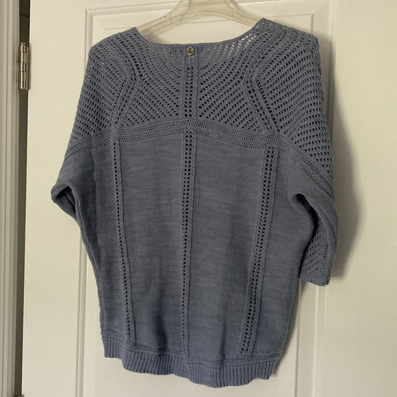 🛍️ DONATED prAna | Getup Pullover Sweater 3/4 sleeve blue open knit sm - Picture 3 of 10